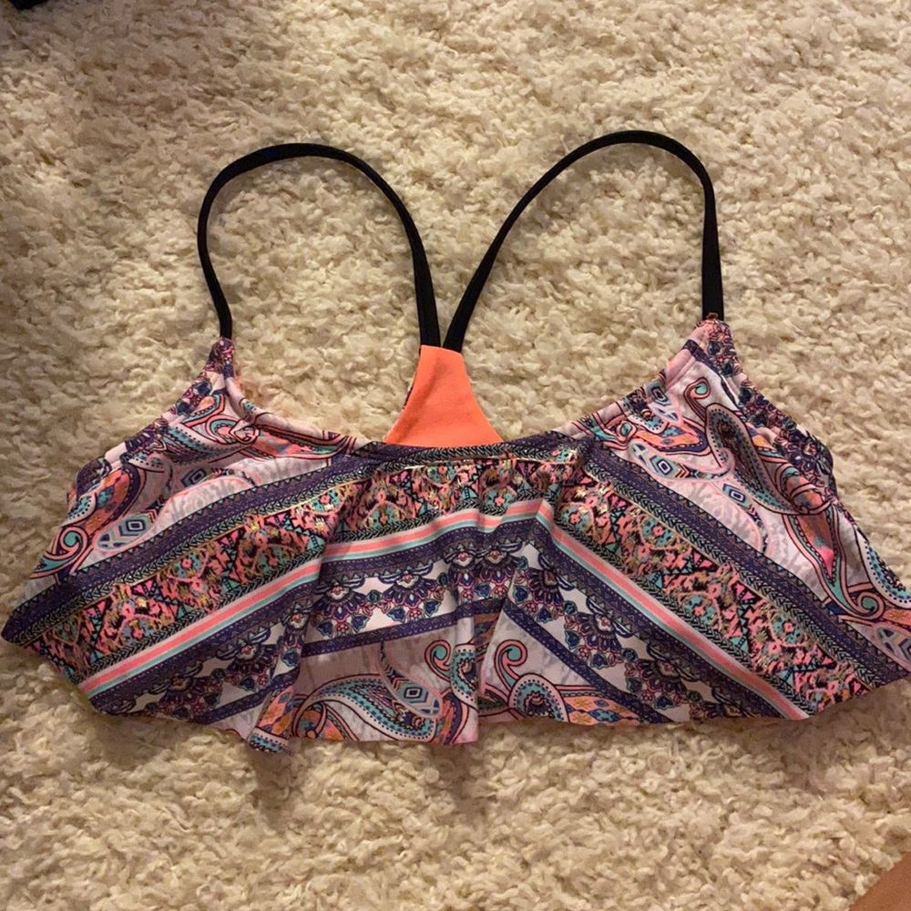 NWOT Racerback Ruffle Bikini Top